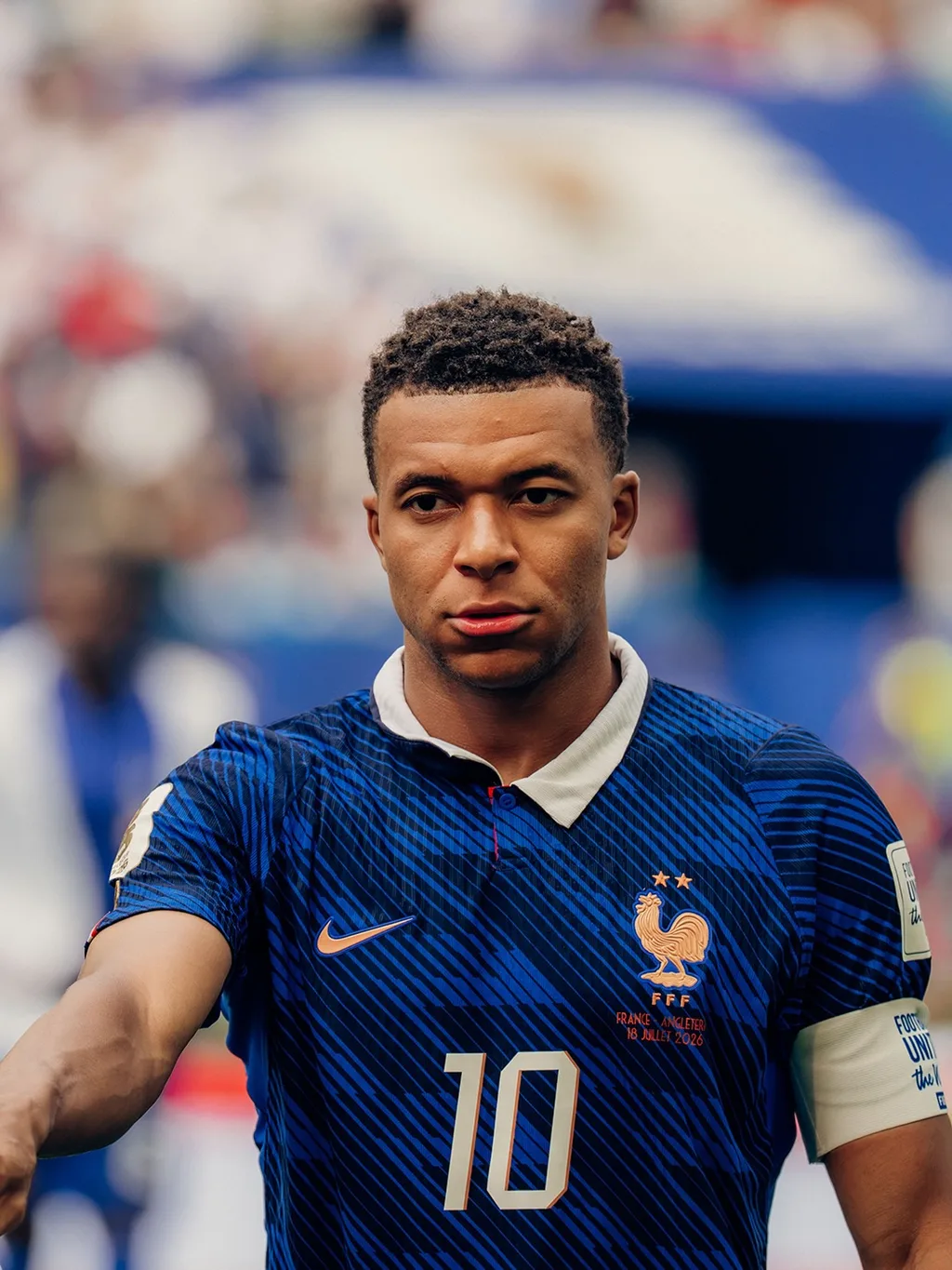 Kylian Mbappé of France, close-up portrait
