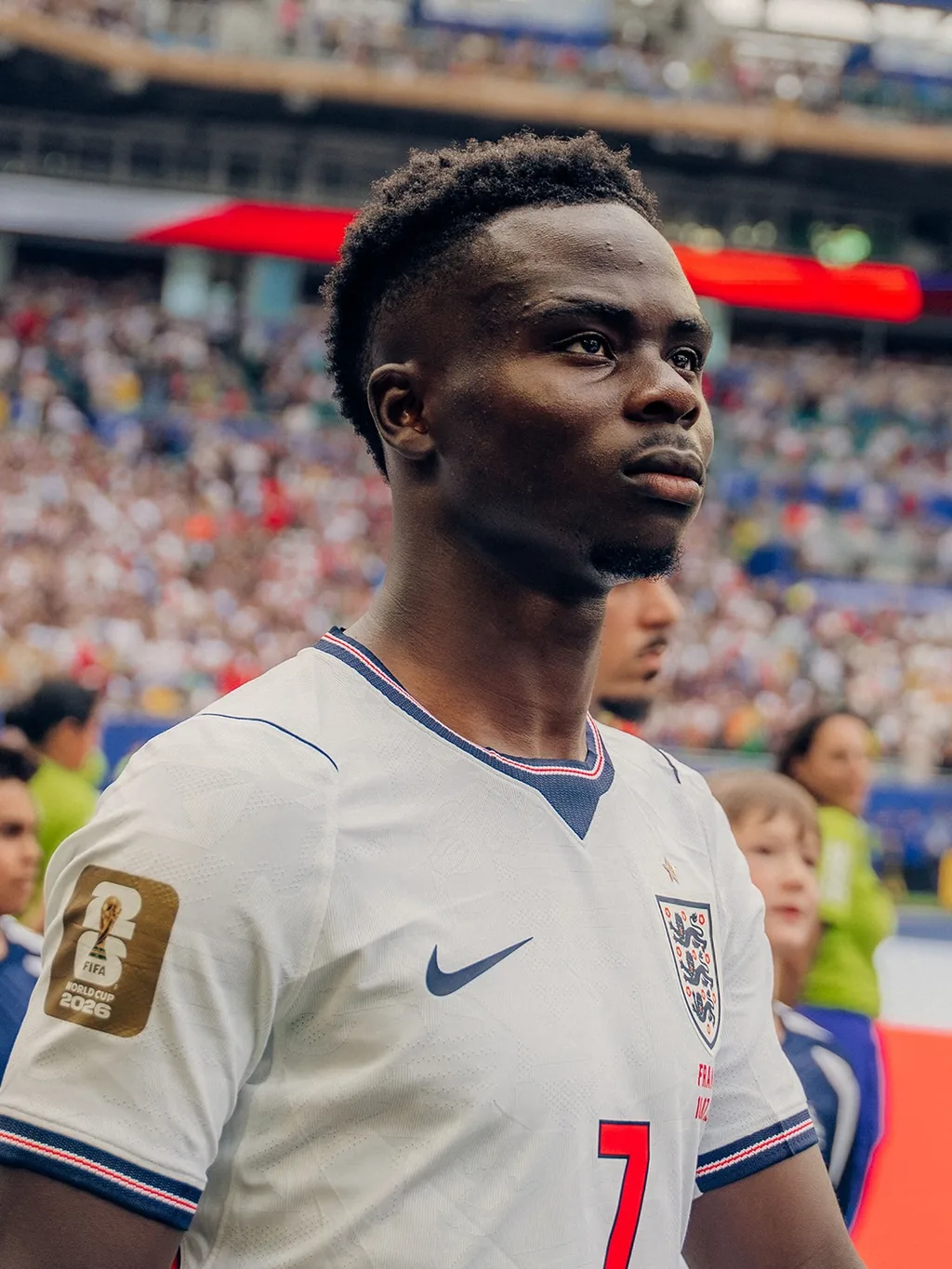 Bukayo Saka of England, close-up portrait